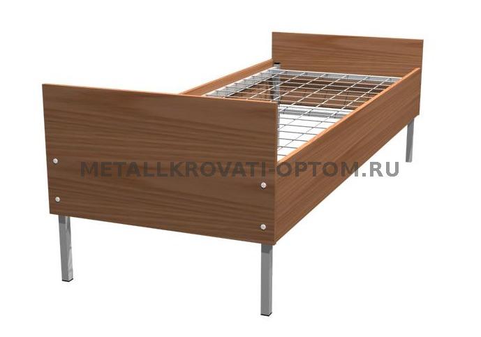 Кровать железная на металлической сетке с деревянными спинками и ...